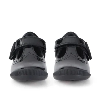 Bridie Brogue T-Vel για κορίτσια, μαύρο λουστρίνι