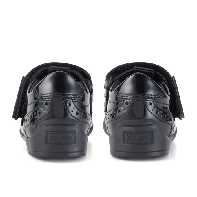 Bridie Brogue T-Vel για κορίτσια, μαύρο λουστρίνι Bridie Brogue T-Vel για κορίτσια, μαύρο λουστρίνι
