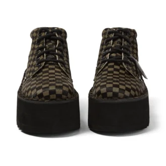 Ενήλικες Unisex Kick Hi Platform Leather Μαύρο/Κακί