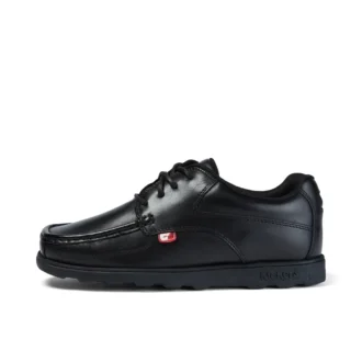 Fragma Lace 4 Eyelet Leather Black για εφήβους
