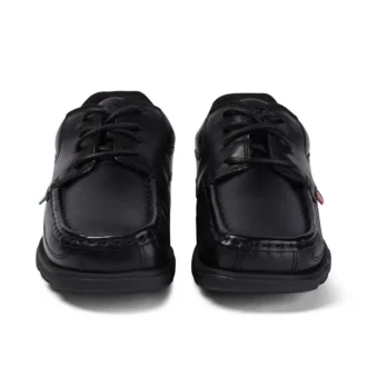 Fragma Lace 4 Eyelet Leather Black για εφήβους