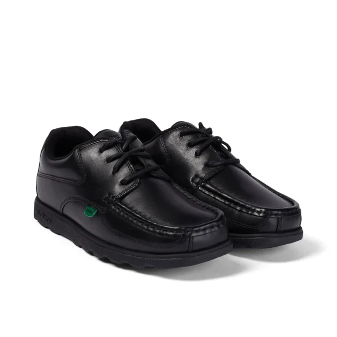 Fragma Lace 4 Eyelet Leather Black για εφήβους