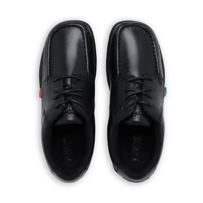 Fragma Lace 4 Eyelet Leather Black για εφήβους