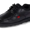 Fragma Lace 4 Eyelet Leather Black για εφήβους