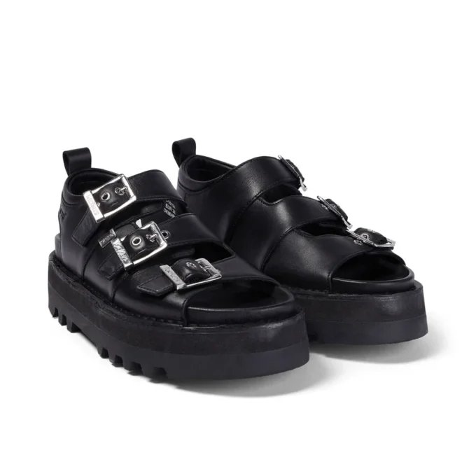 Γυναικεία δερμάτινα σανδάλια Knox Lo Buckle Μαύρα Γυναικεία δερμάτινα σανδάλια Knox Lo Buckle Μαύρα