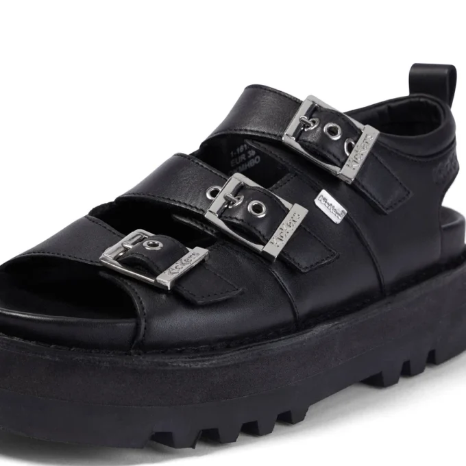 Γυναικεία δερμάτινα σανδάλια Knox Lo Buckle Μαύρα Γυναικεία δερμάτινα σανδάλια Knox Lo Buckle Μαύρα