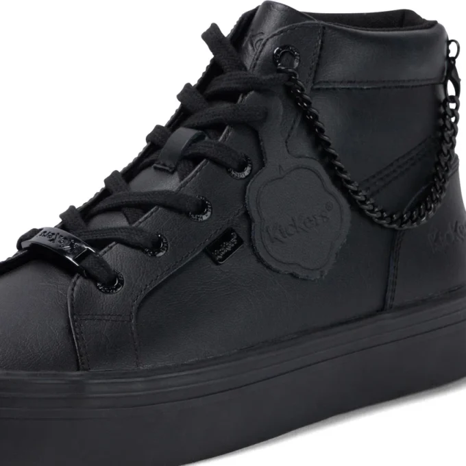 Γυναικεία Tovni Hi Stack Chain Leather Black