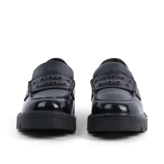 Γυναικείο Loafer Kori με καρφιά, δέρμα, μαύρο