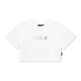 Γυναικείο μπλουζάκι Kickers Classic με στρογγυλό λαιμό, λευκό