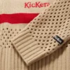 Γυναικείο πλεκτό πουκάμισο με φερμουάρ Kickers Λευκό Γυναικείο πλεκτό πουκάμισο με φερμουάρ Kickers Λευκό