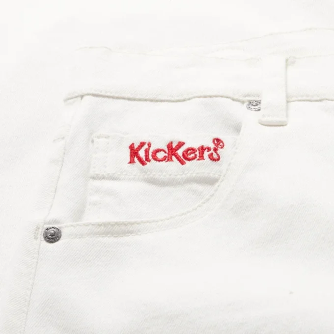Γυναικείο τζιν Kickers Classic Barrel Leg λευκό Γυναικείο τζιν Kickers Classic Barrel Leg λευκό