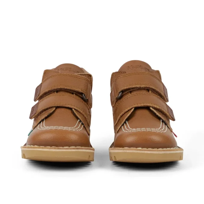 Infant Unisex Kick Hi Roll Leather Tan