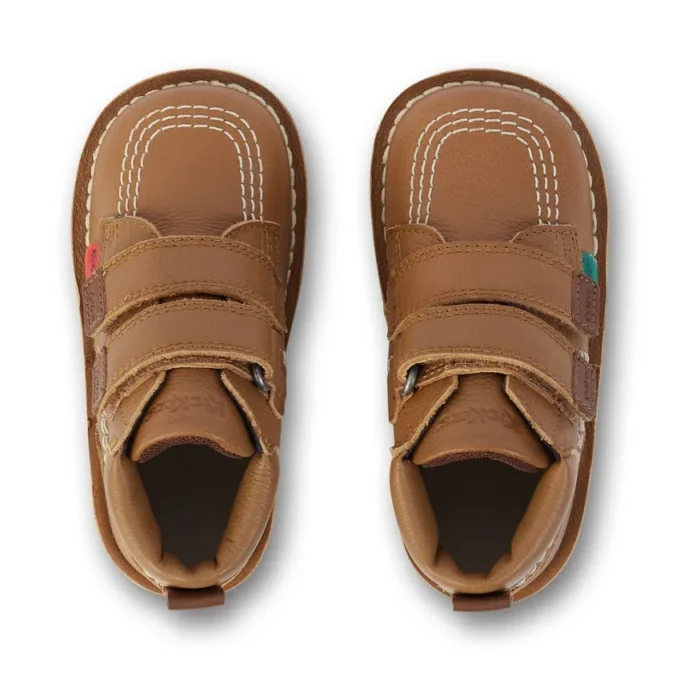 Infant Unisex Kick Hi Roll Leather Tan