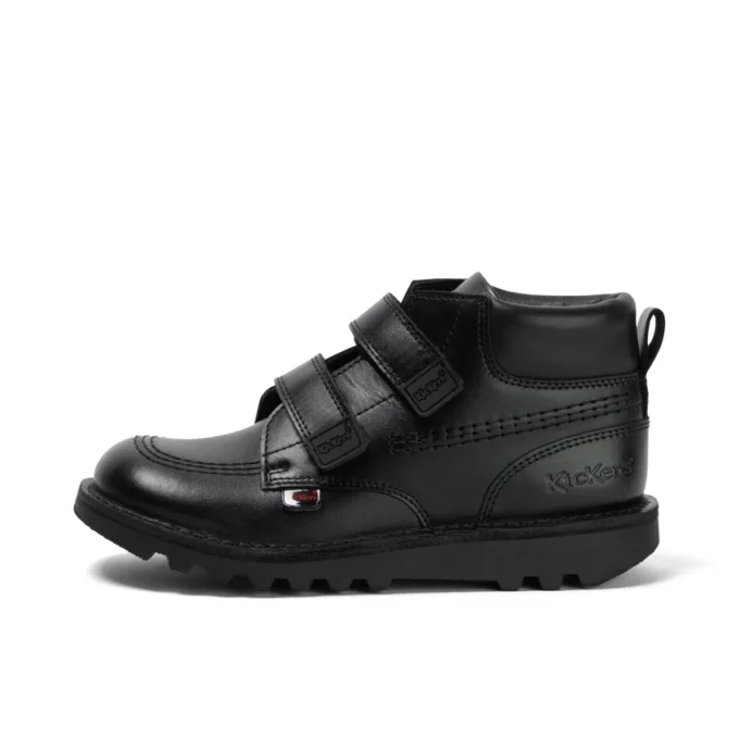 Junior Boys Kick Hi Roll Leather Black Junior Boys Kick Hi Roll Leather Black