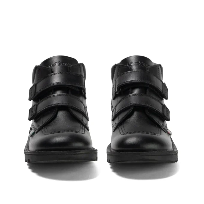 Junior Boys Kick Hi Roll Leather Black Junior Boys Kick Hi Roll Leather Black
