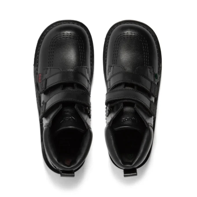 Junior Boys Kick Hi Roll Leather Black Junior Boys Kick Hi Roll Leather Black