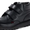 Junior Boys Kick Hi Roll Leather Black Junior Boys Kick Hi Roll Leather Black