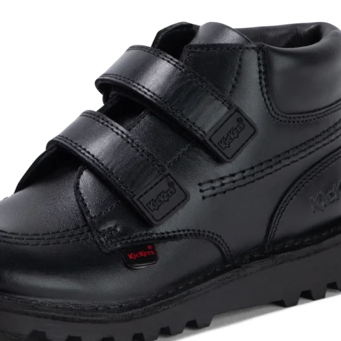 Junior Boys Kick Hi Roll Leather Black Junior Boys Kick Hi Roll Leather Black