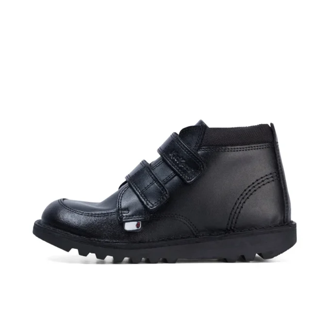 Junior Boys Kick Hi Scuff Leather Black Junior Boys Kick Hi Scuff Leather Black