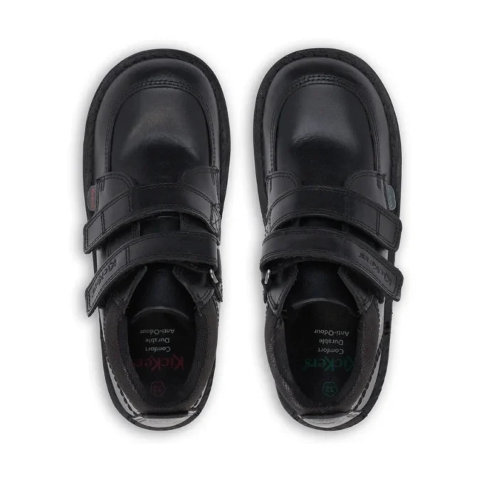 Junior Boys Kick Hi Scuff Leather Black Junior Boys Kick Hi Scuff Leather Black