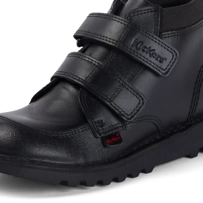 Junior Boys Kick Hi Scuff Leather Black Junior Boys Kick Hi Scuff Leather Black