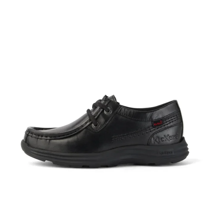 Junior Boys Reasan Moc Leather Black Junior Boys Reasan Moc Leather Black