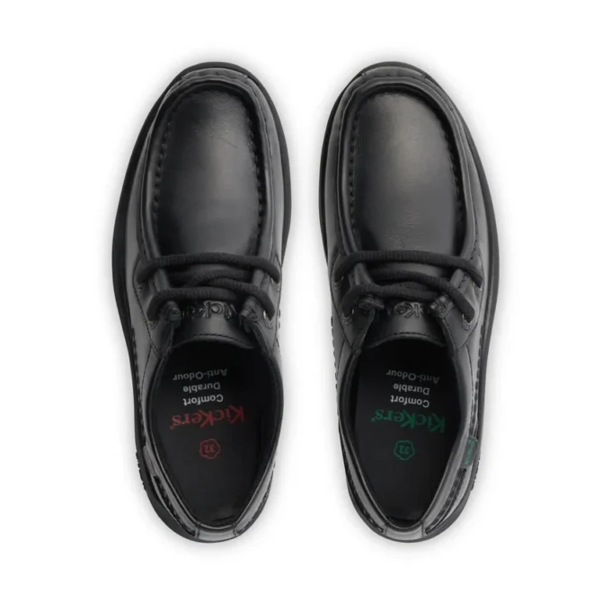 Junior Boys Reasan Moc Leather Black Junior Boys Reasan Moc Leather Black