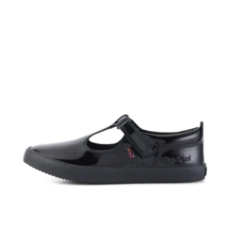 Junior Girls Kariko T Bar Patent Leather Black