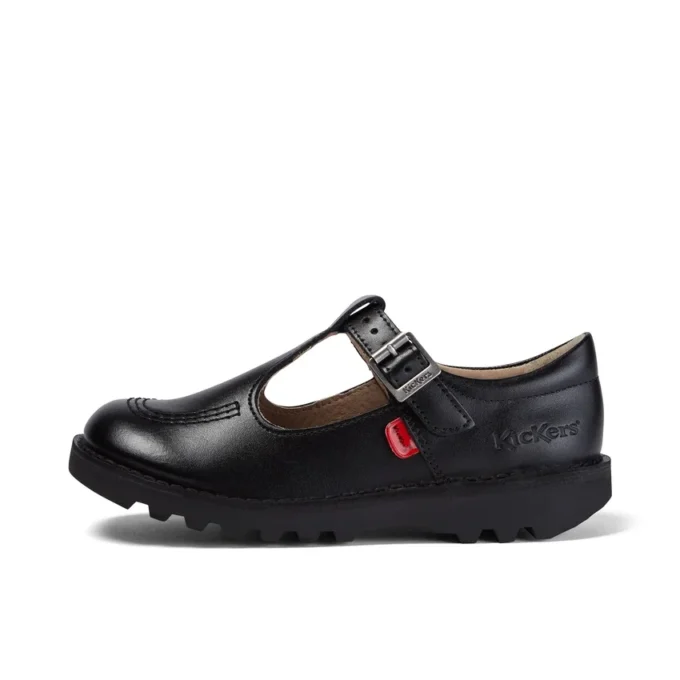 Junior Girls Kick T-Bar Leather Black Junior Girls Kick T-Bar Leather Black