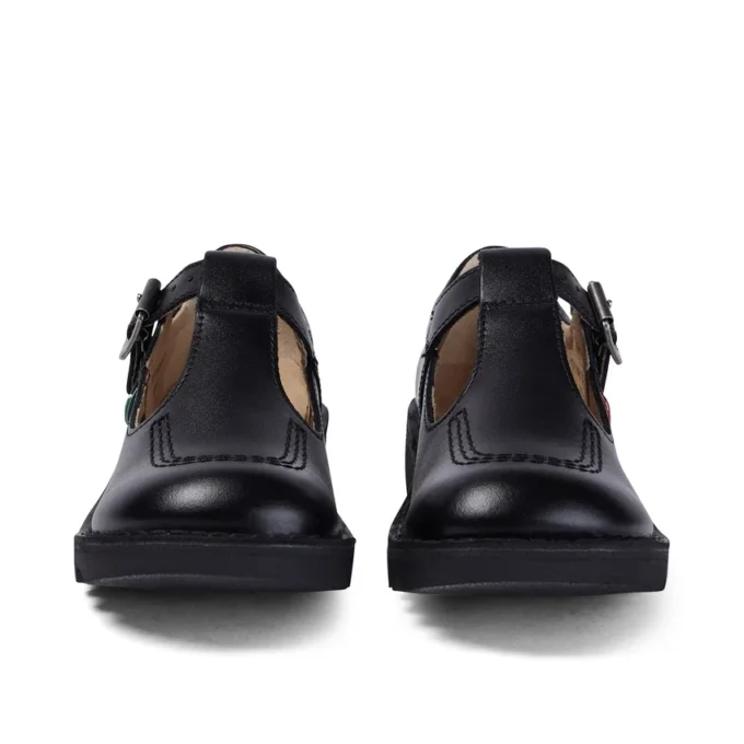 Junior Girls Kick T-Bar Leather Black Junior Girls Kick T-Bar Leather Black