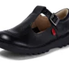 Junior Girls Kick T-Bar Leather Black Junior Girls Kick T-Bar Leather Black