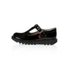 Junior Girls Kick T-Bar Patent Leather Black