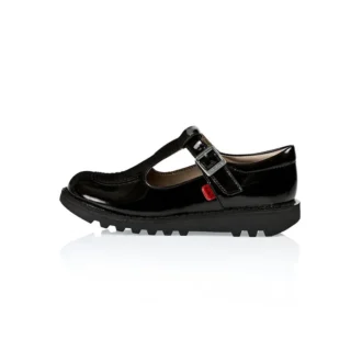 Junior Girls Kick T-Bar Patent Leather Black