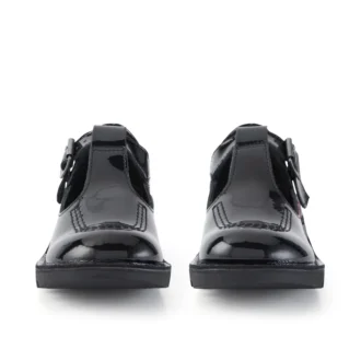 Junior Girls Kick T-Bar Patent Leather Black