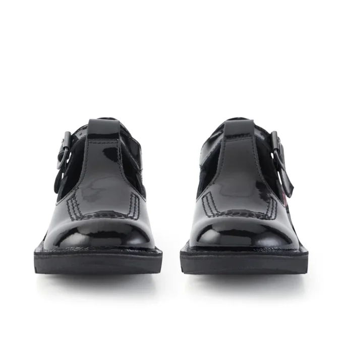 Junior Girls Kick T-Bar Patent Leather Black