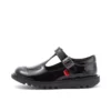Junior Girls Kick T-Bar Vel Patent Leather Black Junior Girls Kick T-Bar Vel Patent Leather Black