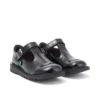 Junior Girls Kick T-Bar Vel Patent Leather Black Junior Girls Kick T-Bar Vel Patent Leather Black