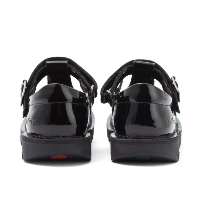 Junior Girls Kick T-Bar Vel Patent Leather Black Junior Girls Kick T-Bar Vel Patent Leather Black