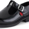 Junior Girls Lach T-Bar Patent Leather Black