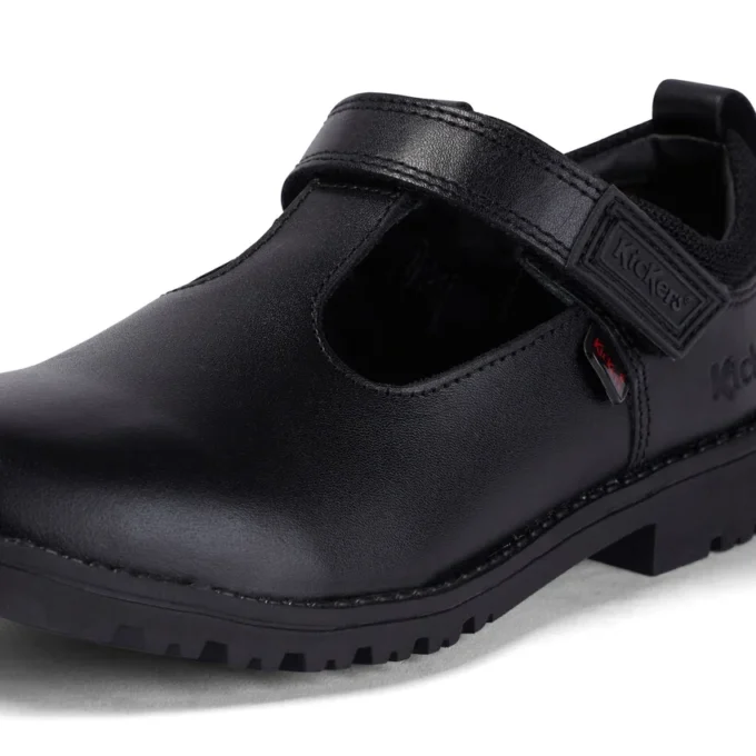 Junior Girls Lachly T-Bar Leather Black Junior Girls Lachly T-Bar Leather Black