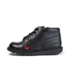 Junior Unisex Kick Hi Zip Leather Black Junior Unisex Kick Hi Zip Leather Black