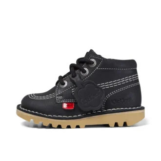 Junior Unisex Kick Hi Zip Leather Μαύρο/Λευκό