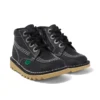 Junior Unisex Kick Hi Zip Leather Μαύρο/Λευκό