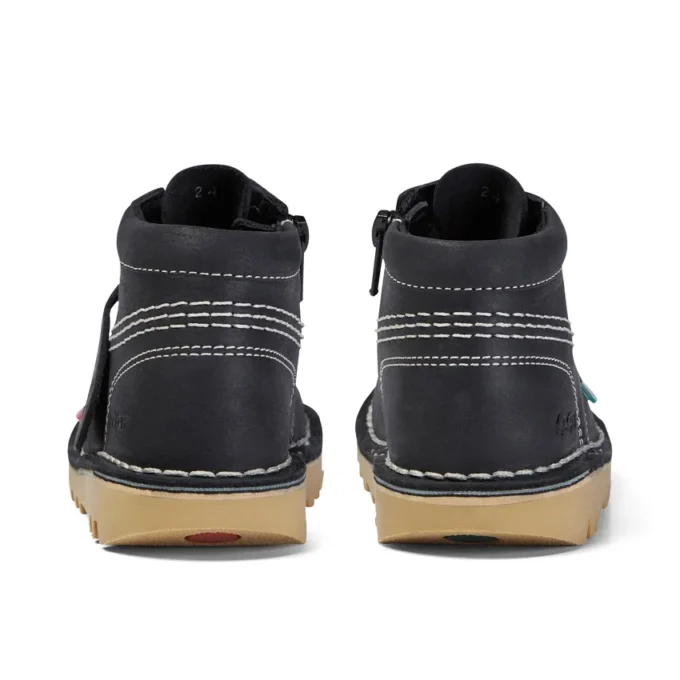 Junior Unisex Kick Hi Zip Leather Μαύρο/Λευκό