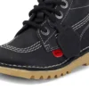 Junior Unisex Kick Hi Zip Leather Μαύρο/Λευκό