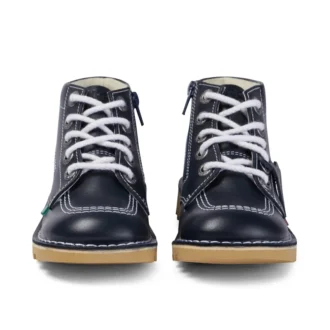 Junior Unisex Kick Hi Zip Leather Navy