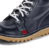 Junior Unisex Kick Hi Zip Leather Navy Junior Unisex Kick Hi Zip Leather Navy