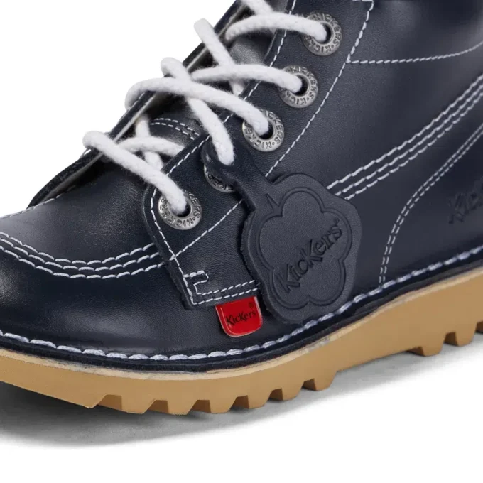 Junior Unisex Kick Hi Zip Leather Navy Junior Unisex Kick Hi Zip Leather Navy