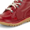 Junior Unisex Kick Hi Zip Leather Red Junior Unisex Kick Hi Zip Leather Red