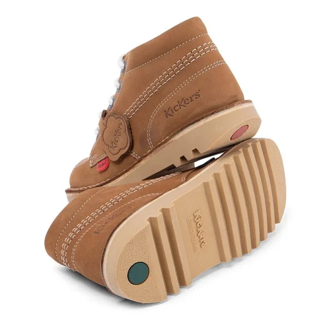 Junior Unisex Kick Hi Zip Leather Tan Junior Unisex Kick Hi Zip Leather Tan